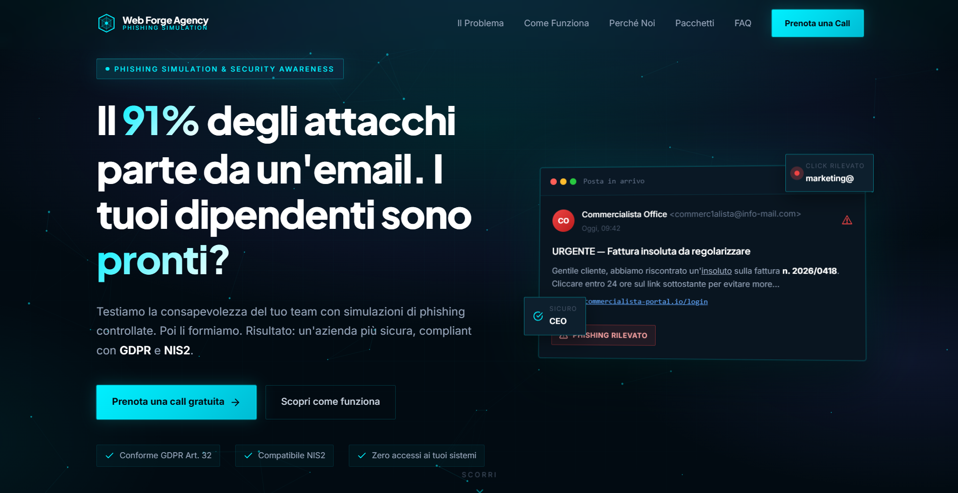 WebForge Agency, sito, server e infrastruttura da zero